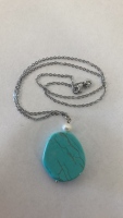 Turquoise With Pearl Accent Necklace