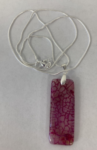 Lavender, Red Dragon Veins Agate Necklace