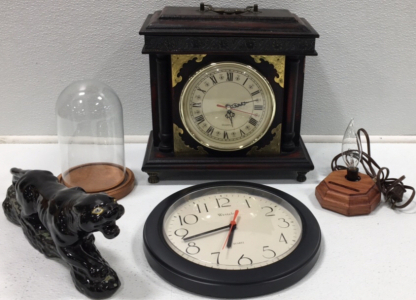 Table Clock, Ceramic Panther, Wallclock