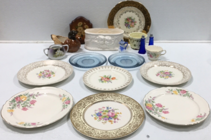 (9) Decorative Plates, Salt & Pepper Shakers, (2) Teacups, and More!