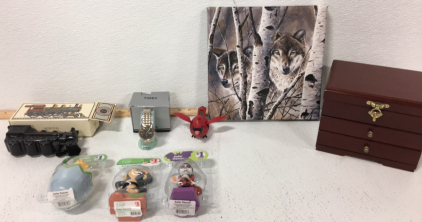 Toy Train-Jewelry Box-Timex Watch-(3) Solar Dancer and More