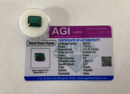 Certified Natural Chrome Diopside Gemstone