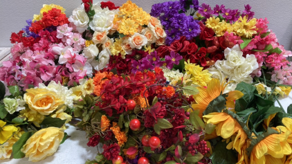 Large Lot of Assorted Artificial Flowers