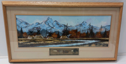 Framed Native American Painting