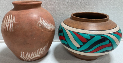 (2) Medium Pottery Vases