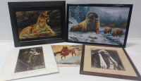 (3) Prints (2) Framed Puzzles