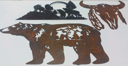 (3) Metal Cut Outs