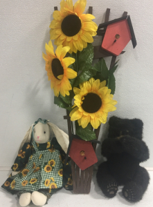 Flower Rack Decor, Handmade Bunny, Teddy Bear