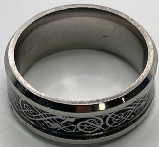 (1) Silver Toned Baltic Design Comfort Fit Wedding Band Ring Setting Size 7