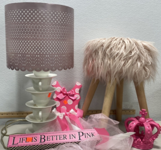 (1) Pink Hobby Lobby Stool, (1) Life Is better In Pink Sign, and More!