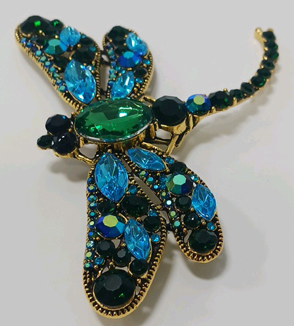 Large Jeweled Dragonfly Broach/ Pin