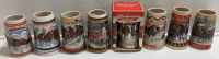 (8) Budweiser Holiday Steins