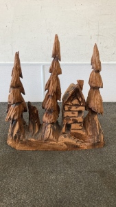 Carved Wood Scene
