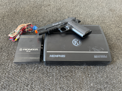 Pioneer GM-600, Memphis SRx750D.1, and Sig Sauer 1911 bb Gun