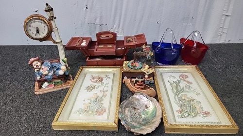 Jewelry Box, Clown Clock, Little Indian Boy with Canoe and More