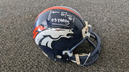 Jason Elam Autographed Denver Broncos Mini Helmet