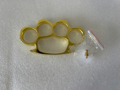 Brass Toned Paperweight With Belt Buckle Attachment