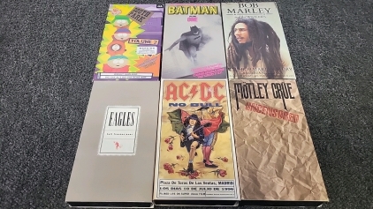 South Park Volune 2, Batman Volune 1, AC/DC No Bull, Eagles Hell Freezes Over and Motley Cr&uuml;e Uncensored VHS Tapes