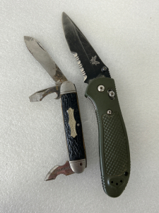 Vintage Scout Knife and Benchmade Lockblade Knife