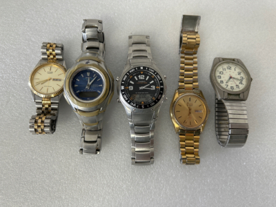 (5) Watches: Citizen Quartz, Casio, Seiko and more