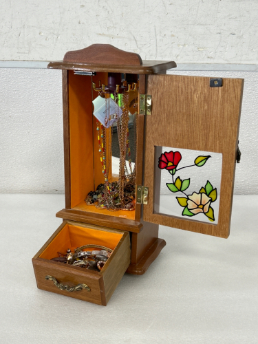 Jewelry Box With Costume Jewelry and Collectibles