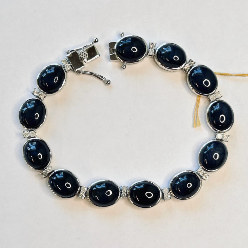$16,970 Value, Sterling Silver Sapphire & Diamond Bracelet