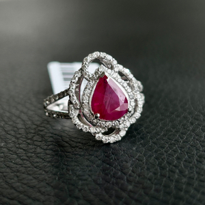 $11,600 Value, Platinum GIA Ruby & Diamond Ring