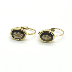 Gold plated Sil Smokey Quartz(2.1ct) Earrings