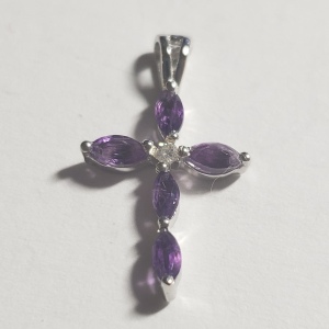 Silver Amethyst(0.3ct) Pendant