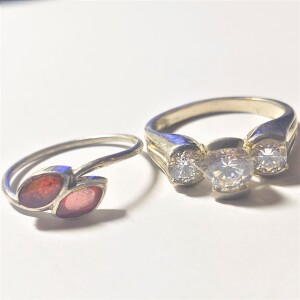 Silver Cz 2 Ring Set