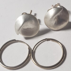 Silver Lot Of 2 Earrings
