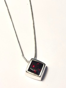 Silver Garnet 18" Necklace