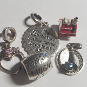 Silver Pack Of 5 Pandora Style Beads