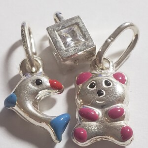 Silver Lot Of 3 Beads