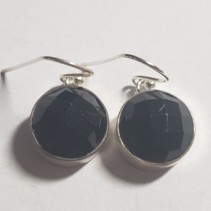 Silver Black Onyx Earrings