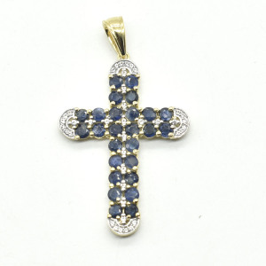 Gold plated Sil Blue Sapphire(3.65ct) Pendant