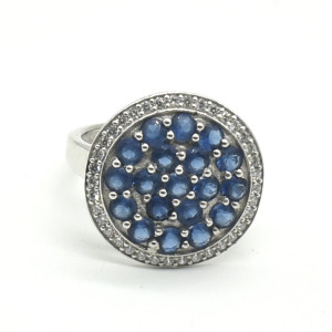 Silver Blue Cz(4.15ct) Ring