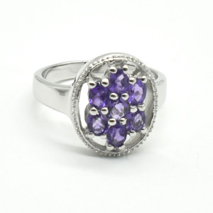 Silver Amethyst(2.95ct) Ring