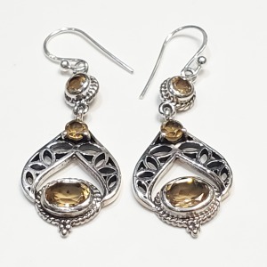 Silver Citrine Earrings
