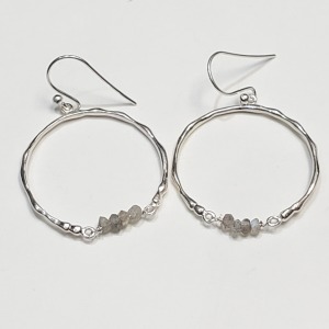 Silver Labradorite Earrings