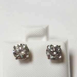14K Natural Salt And Pepper Diamond(1.55ct) Earrings