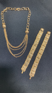 Grace Choi Gold Tone Convertible Necklace and Bracelet Link Set