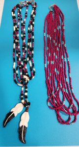 (2) Layered Handmade Native American Necklaces