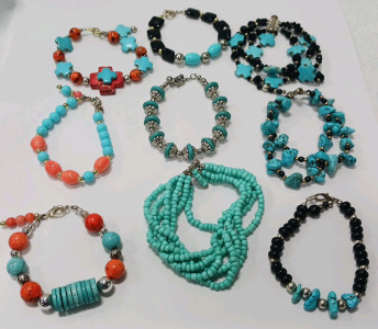 (9) Hand Beaded Bracelets