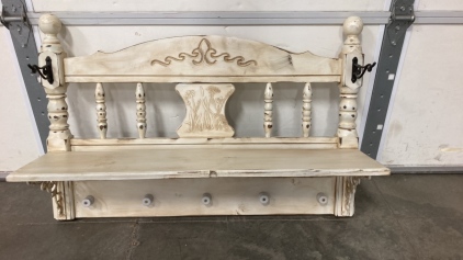 Shabby Chic Wall Shelf/Coat Rack