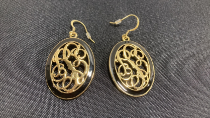 Myrka Gold and Black Tone Earrings