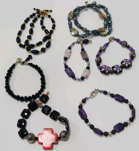 (7) Hand Beaded Bracelets