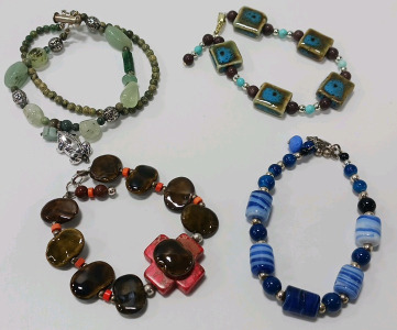 (4) Hand Beaded Bracelets