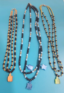 (3) Handmade Native American Necklaces With Turtles