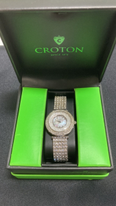 Croton Silver Toned w/ Crystals Watch